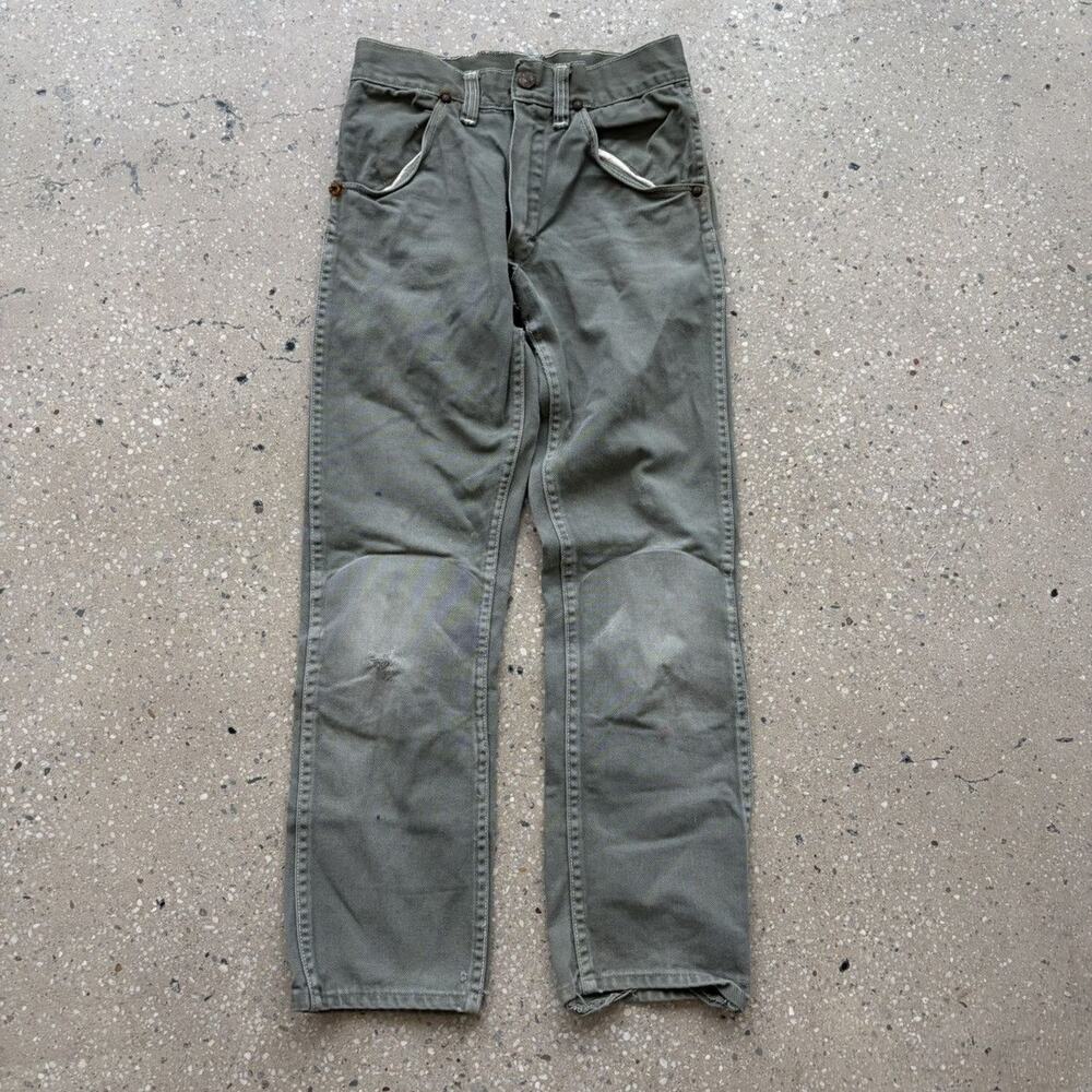 Vintage 60s Green Sanforized Distressed Jeans 22x24